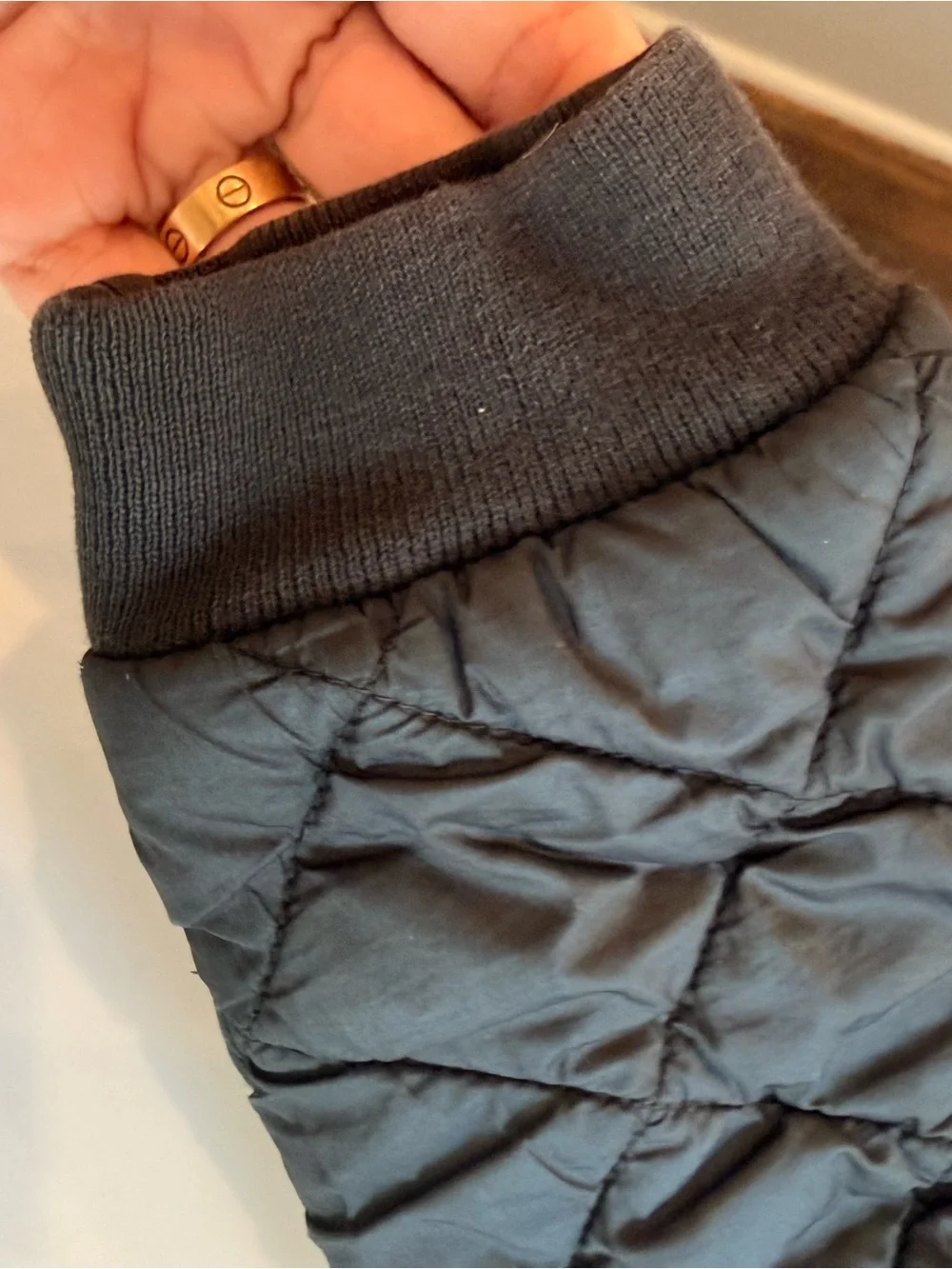 Polo by Ralph Lauren Quilted Bomber Jacket in Black with Orange Pony